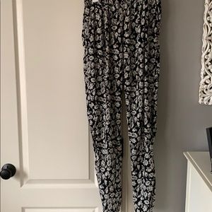 Black floral pants